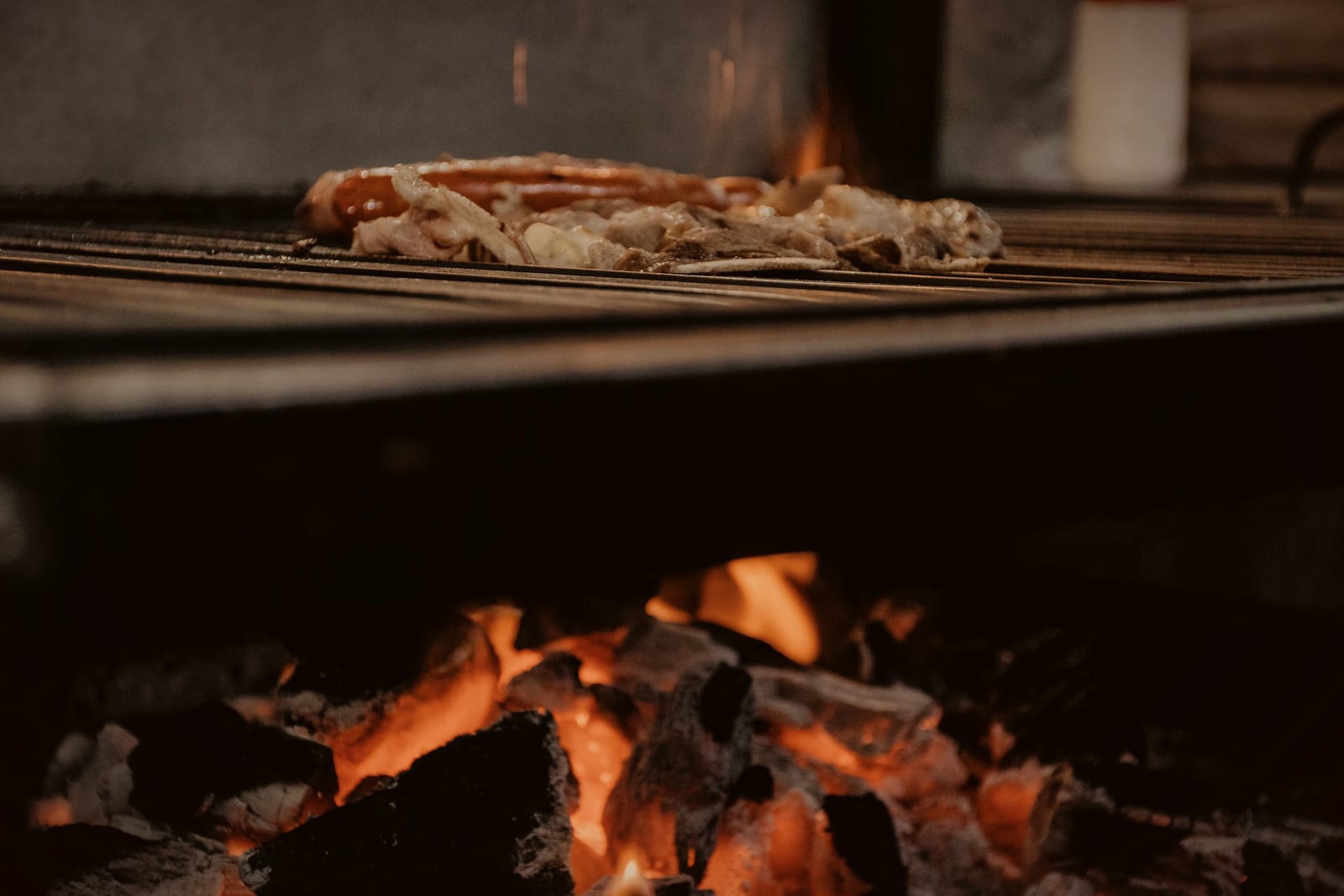 Grilling over fire